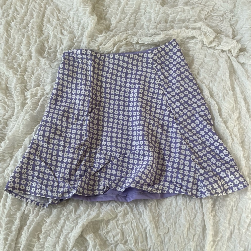 Purple Floral Mini Skirt